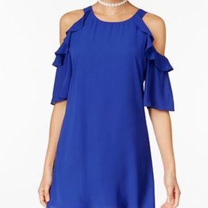 Royal Blue Cold Shoulder Dress